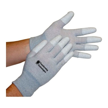 Transforming Technologies Transforming Technologies ESD Inspection Gloves, Finger Tip Coated, Medium, 12 Pairs/Pack GL4503T